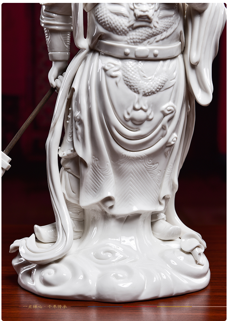 Yutang dai dehua white porcelain duke guan WeiTuo furnishing articles of Buddha dharma yoga blue WeiTuo a bodhisattva/D18-58