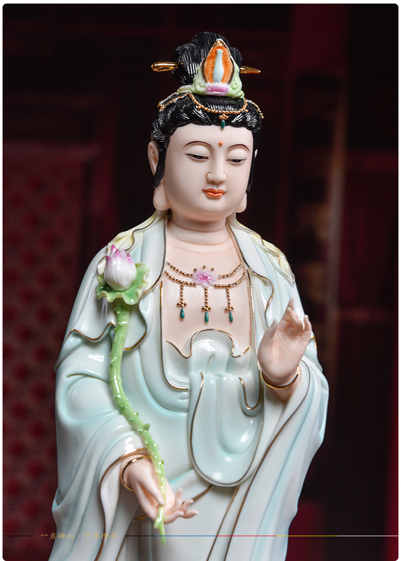 Yutang dai ceramic 17 inch western three holy spirit like home worship amitabha Buddha guanyin momentum to furnishing articles