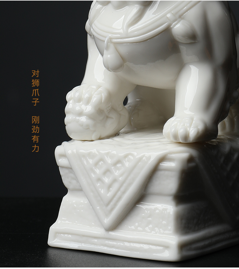 Yutang dai dehua porcelain its art home furnishing articles home decor accessories/a pair of lion D19-11