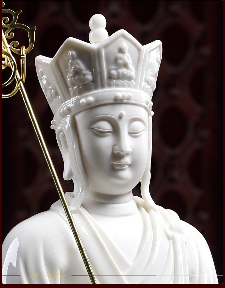 Yutang dai jade ceramic red porcelain retinues three holy figure of Buddha enshrined furnishing articles amida Buddha goddess of mercy corps as earth treasure bodhisattva