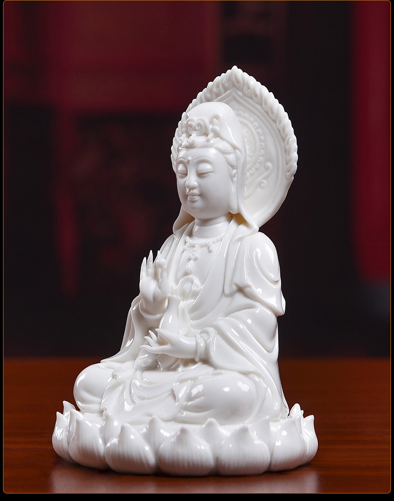 Yutang dai jade huang porcelain Buddha guanyin bodhisattva Buddha furnishing articles porcelain goddess of mercy Buddha enshrined with arts and crafts