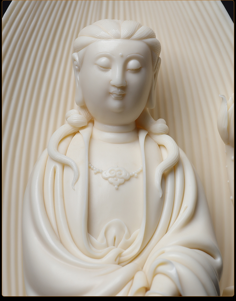 Furnishing articles Lin Jiansheng yutang dai dehua porcelain avalokitesvara figure of Buddha is the goddess of mercy corps