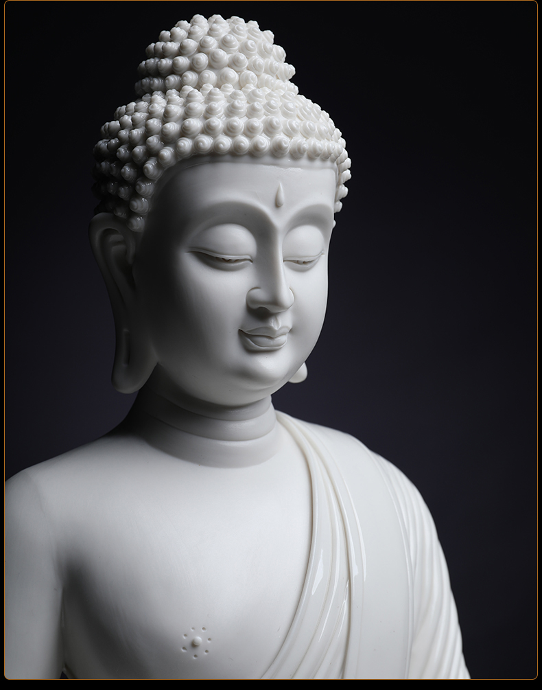 Yutang dai dehua white porcelain Lin Jiansheng master of its art furnishing articles sakyamuni Buddha Buddha statute