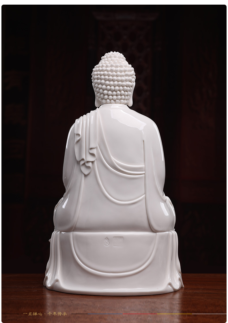 Yutang dai dehua white porcelain western three holy Buddha to occupy the home furnishing articles like guanyin trend to bodhisattva