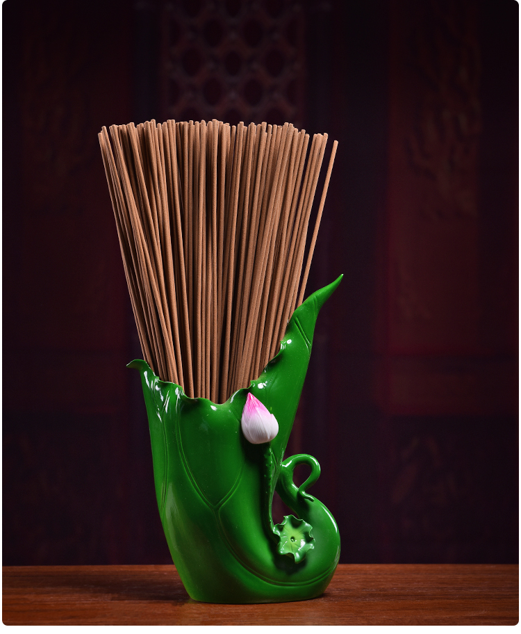 Yutang dai put incense cone for ceramic lotus leaf Buddha Buddha with supplies creative brush pot office home furnishing articles in the living room