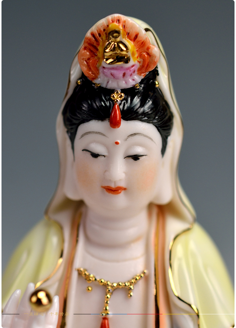 Lotus production 5 fold 】 【 tathagata avalokitesvara/double - sided goddess of mercy Buddha with ceramic Buddha