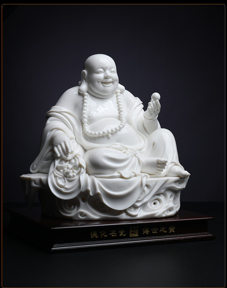 Yutang dai dehua porcelain carving furnishing articles at the provincial level master Lin Lu, whisking limited works and maitreya