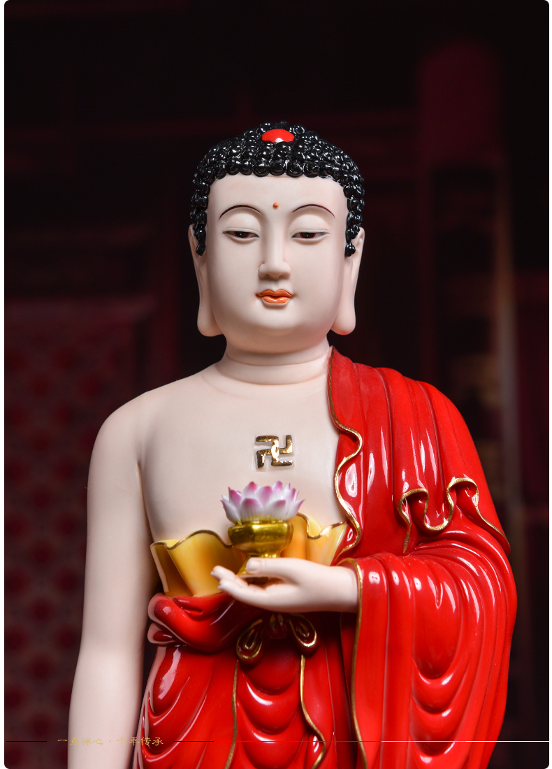 Yutang dai ceramic 17 inch western three holy spirit like home worship amitabha Buddha guanyin momentum to furnishing articles