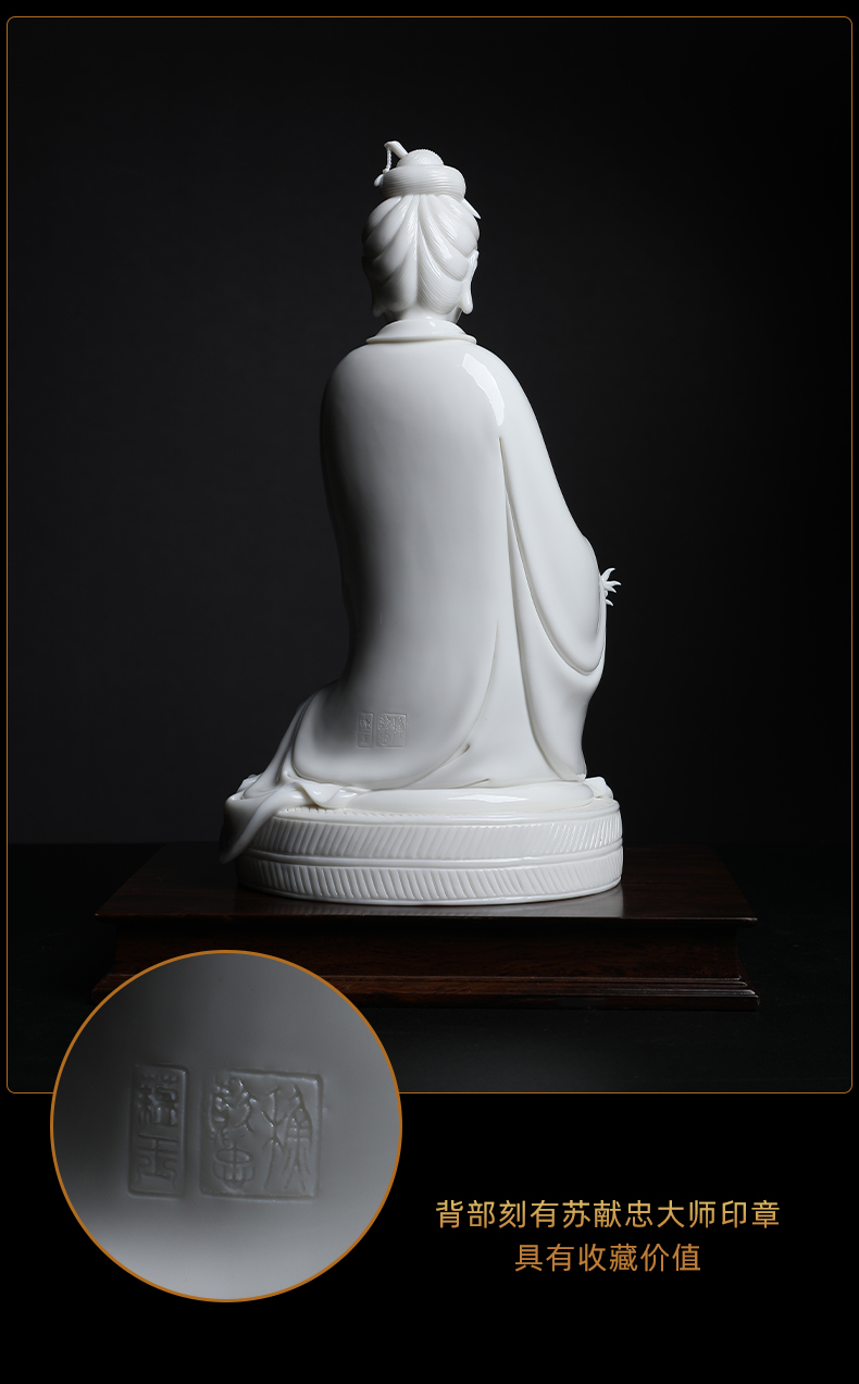 Yutang dai Su Xianzhong ceramic works of Buddha enshrined craft ornaments furnishing articles by futon guanyin/D30-44