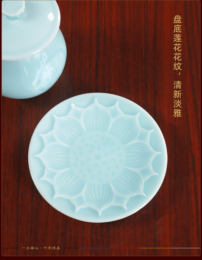 Yutang dai, longquan celadon before Buddha for cup water cup for cup guanyin Buddha cup consecrate Buddha items furnishing articles