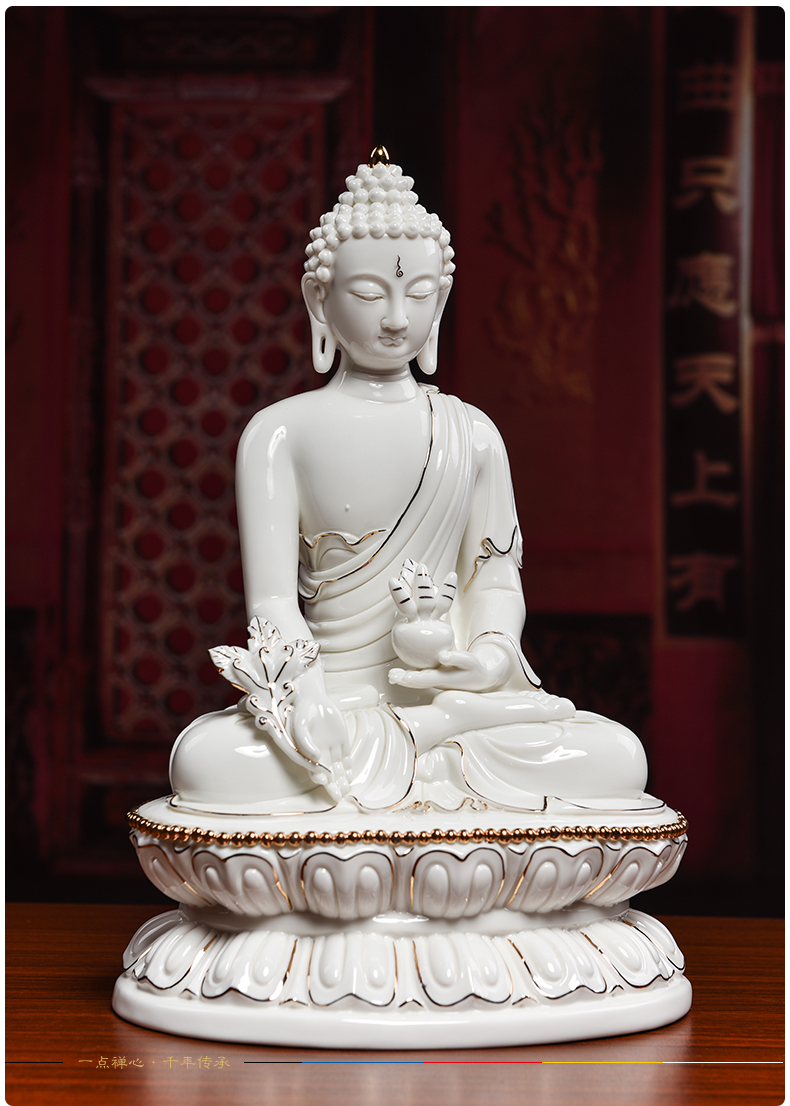 The see colour white porcelain yutang dai dehua medicine The guru Buddha amitabha Buddha furnishing articles ceramic its/D46-25 e