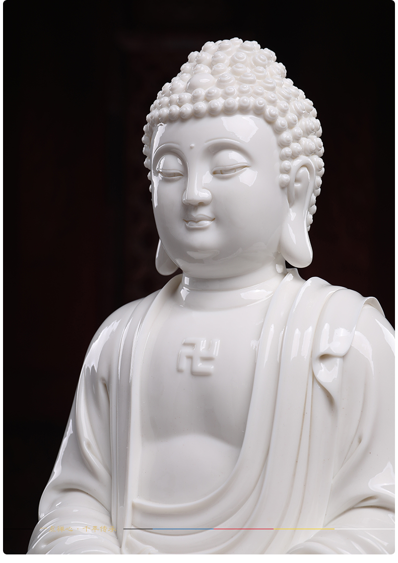 Yutang dai dehua white porcelain three western spirit like three holy Buddha avalokiteshvara smiling Buddha