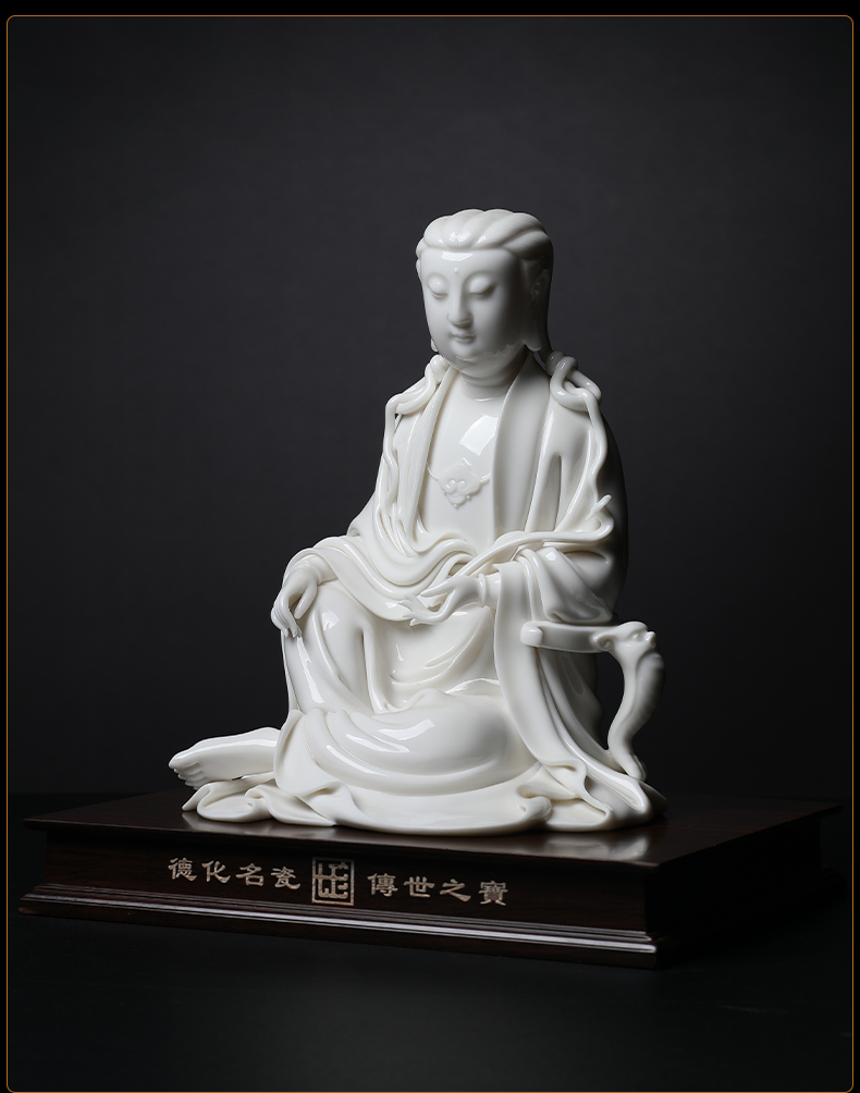 Yutang dai dehua white porcelain cheng Buddha its art collected enshrined in the home furnishing articles "in accordance with the raccoon goddess of mercy"