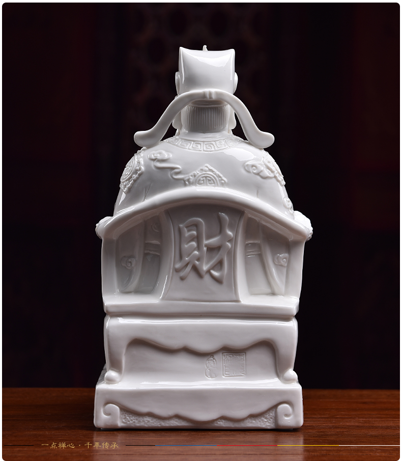 Yutang dai dehua white porcelain mammon like ceramic god of fortune gods sitting room adornment is placed in the store opening gifts