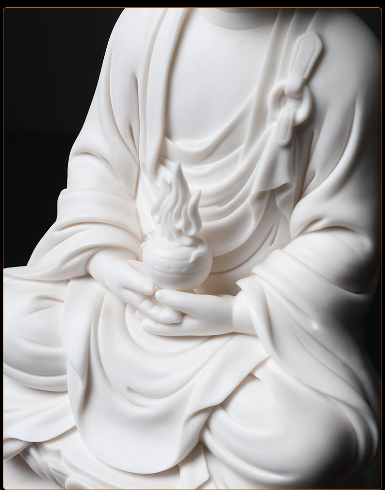 Yutang dai white porcelain master Su Youde its art collection/10 inches manually signed earth treasure bodhisattva D29-12