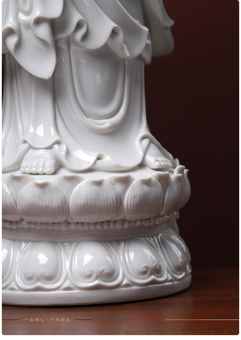 Yutang dai 24 inch ceramic three western spirit as furnishing articles dehua white porcelain guanyin Buddha handicrafts