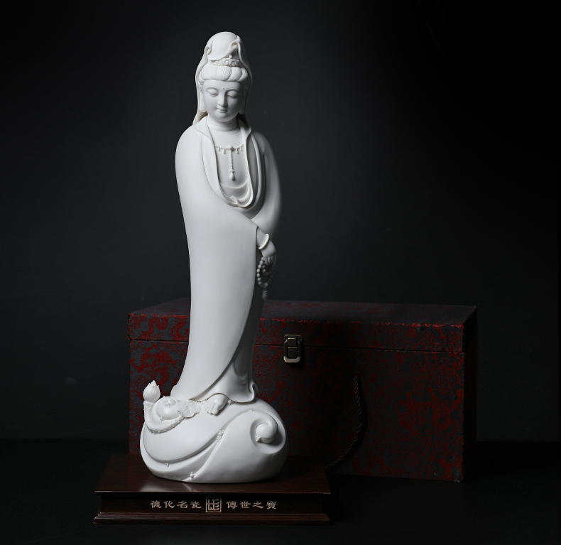 Home to worship jian - pin Lin yutang dai dehua white porcelain goddess of mercy Buddha bead guanyin bodhisattva/D26-18