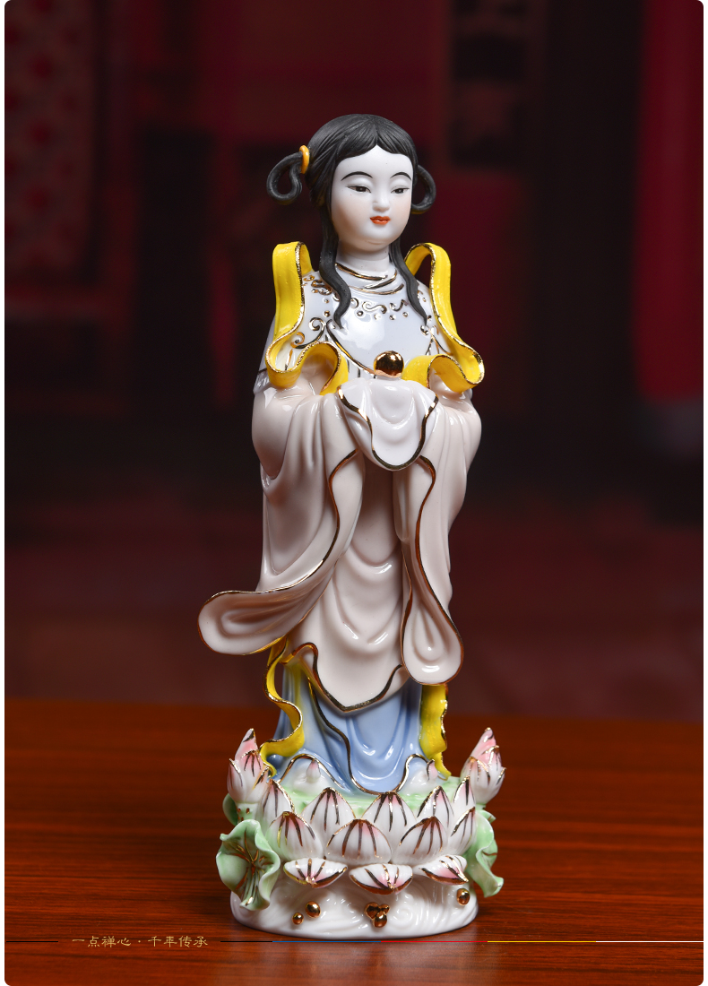 Yutang dai ceramic painting good fortune TongZiLong female Buddha enshrined household guanyin Jennifer, furnishing articles at home