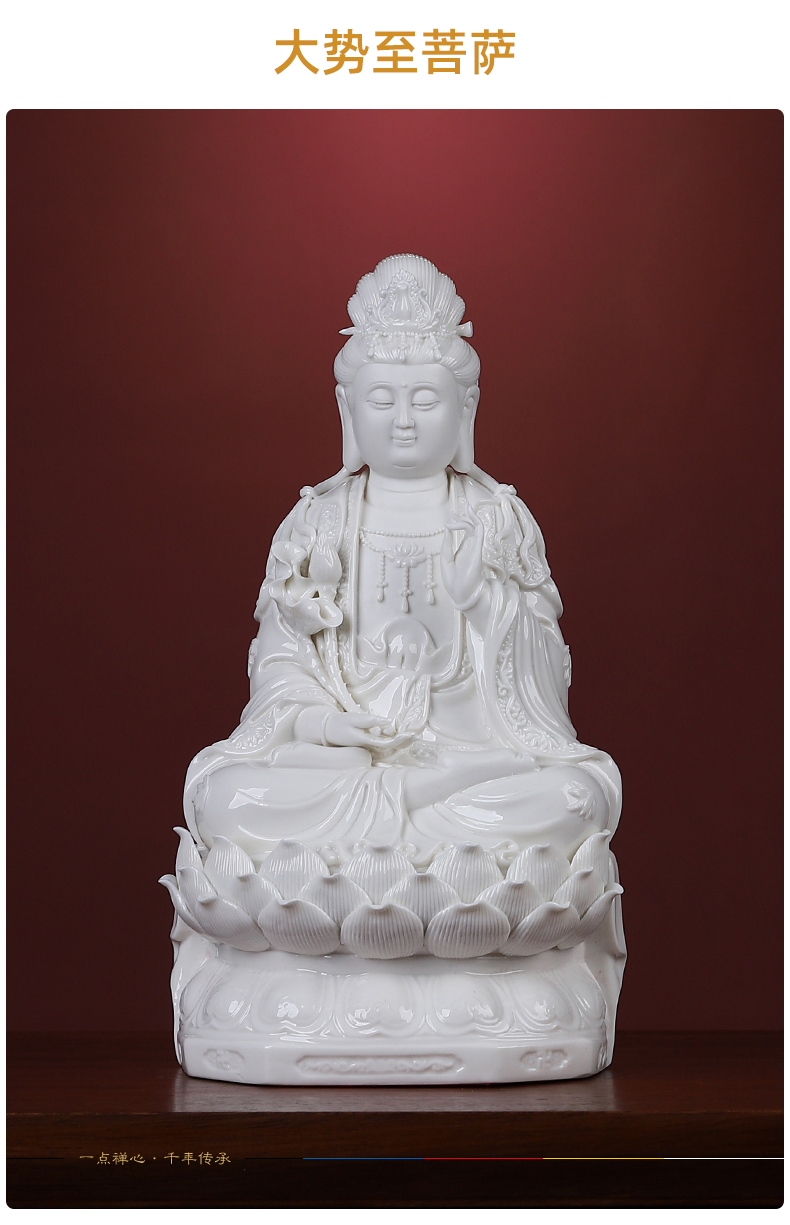 Yutang dai 12 inches west three holy spirit like ceramic Buddha retinues three holy Buddha holy spirit like home