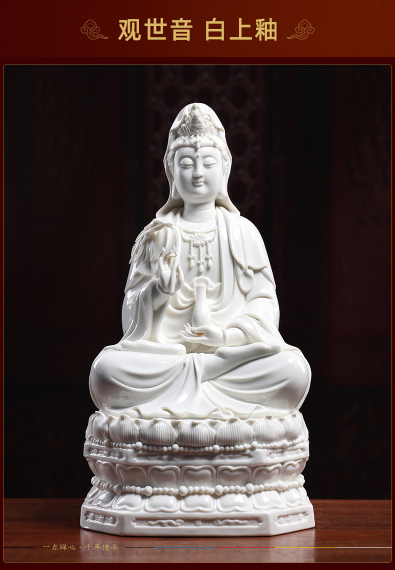 Yutang dai jade ceramic red porcelain retinues three holy figure of Buddha enshrined furnishing articles amida Buddha goddess of mercy corps as earth treasure bodhisattva