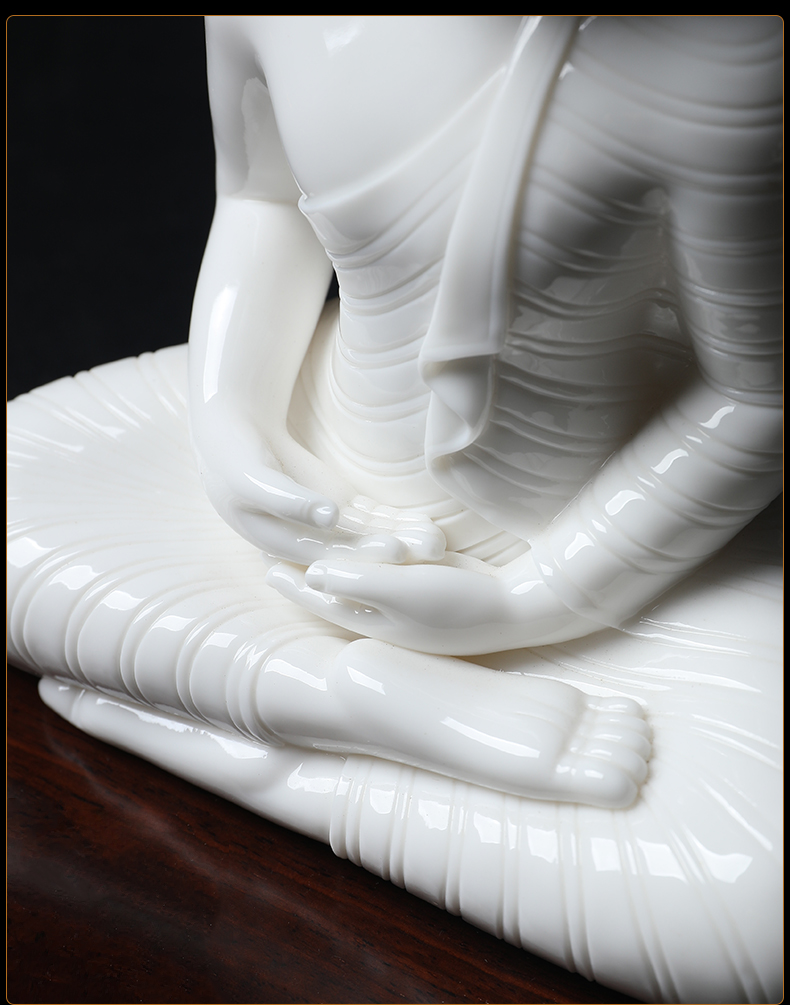 Yutang dai dehua white porcelain Su Youde its art collection furnishing articles 6 inches Burma Buddha sakyamuni Buddha