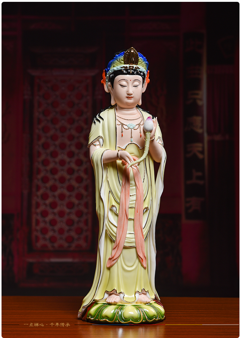 Yutang dai 16 inch ceramic three western spirit like shakyamuni Buddha guanyin bodhisattva consecrate figure of Buddha that occupy the home furnishing articles