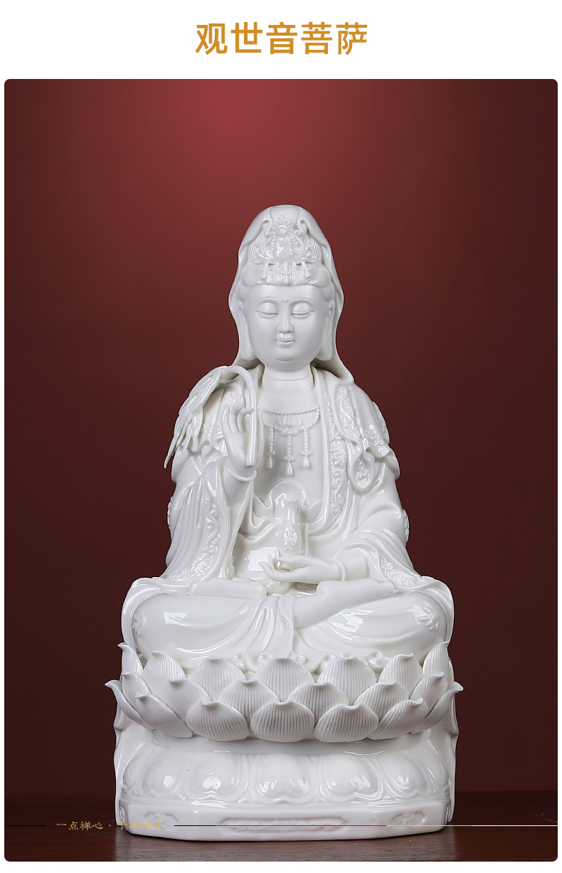 Yutang dai 12 inches west three holy spirit like ceramic Buddha retinues three holy Buddha holy spirit like home