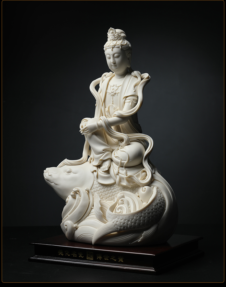 Guanyin jian - pin Lin yutang dai aojiang fish manually signed limited - edition ceramic Buddha its art collection furnishing articles