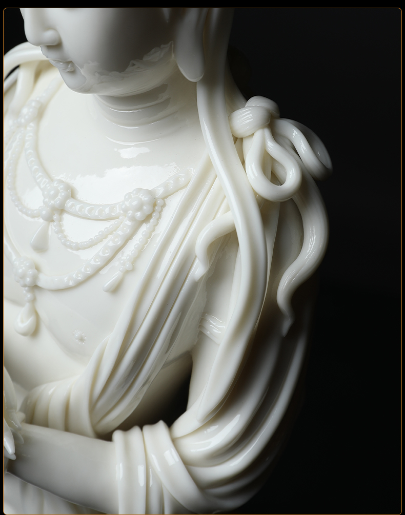 Yutang dai Zheng Jinxing manually signed dehua ceramic Buddha putuoshan guanyin order not go guanyin/D18-39