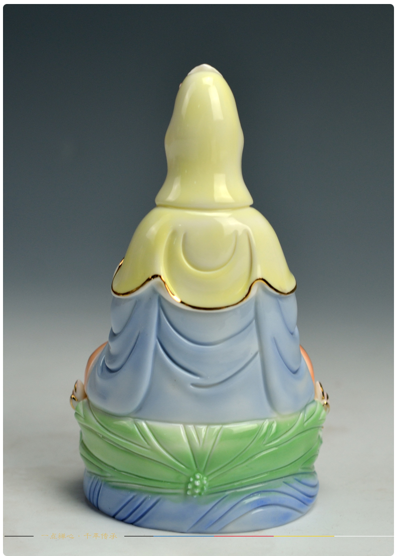 Lotus production 5 fold 】 【 tathagata avalokitesvara/double - sided goddess of mercy Buddha with ceramic Buddha