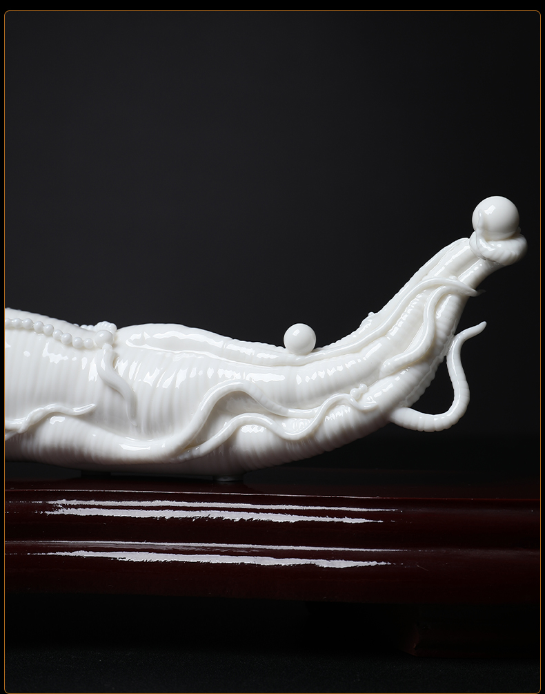 Yutang dai dehua white porcelain Su Youde master collect art furnishing articles peace ruyi ginseng D29-13