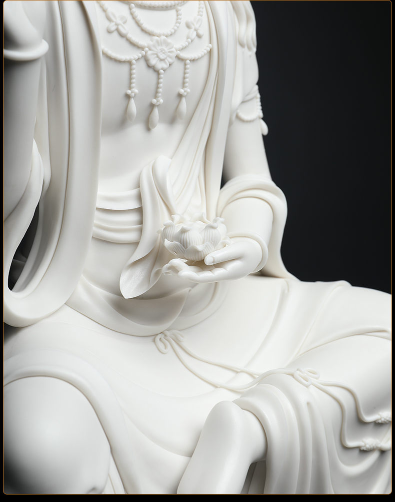 Yutang dai lotus comfortable guanyin jian - pin Lin manually signed limited - edition ceramic Buddha its art furnishing articles