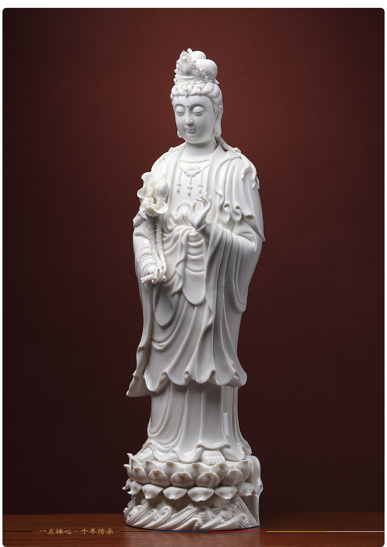 Yutang dai ceramic amida Buddha guanyin trend to three holy spirit of Buddha enshrined 22 inches jade white western as furnishing articles