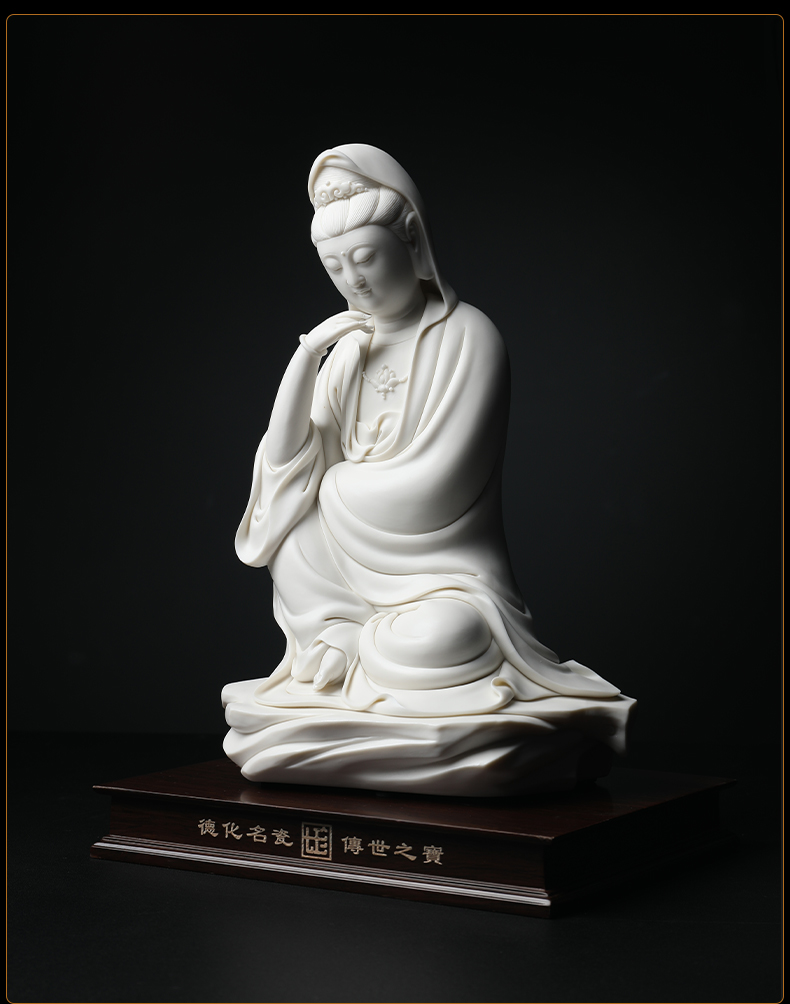 Yutang dai dehua white porcelain ceramic comfortable meditation guanyin Buddha worship that occupy the home furnishing articles avalokitesvara