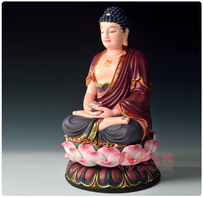 Yutang dai ceramics features arts and crafts of Buddha furnishing articles/13 inches color lotus three holy D06-47 in the west