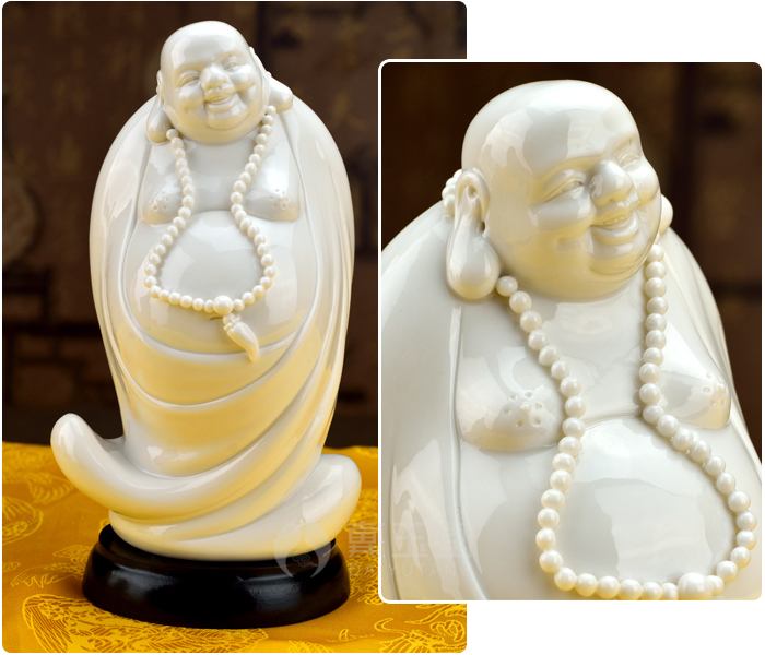 Ceramic handicraft production is pulled from the shelves 】 【 pot - bellied Buddha maitreya Buddha 7 - inch ruyi primer