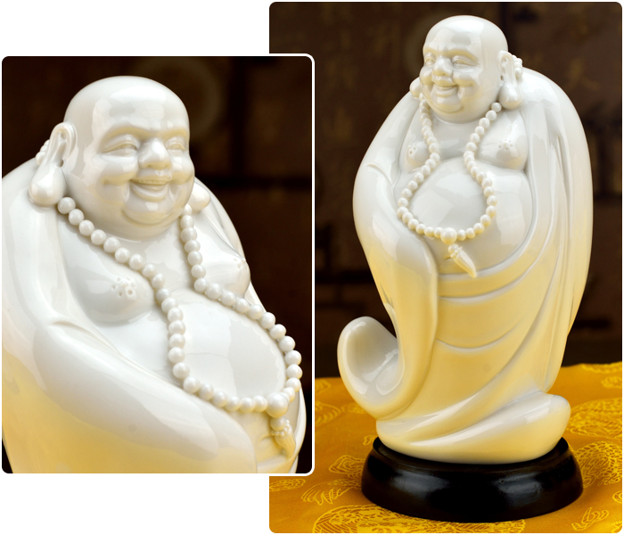 Ceramic handicraft production is pulled from the shelves 】 【 pot - bellied Buddha maitreya Buddha 7 - inch ruyi primer