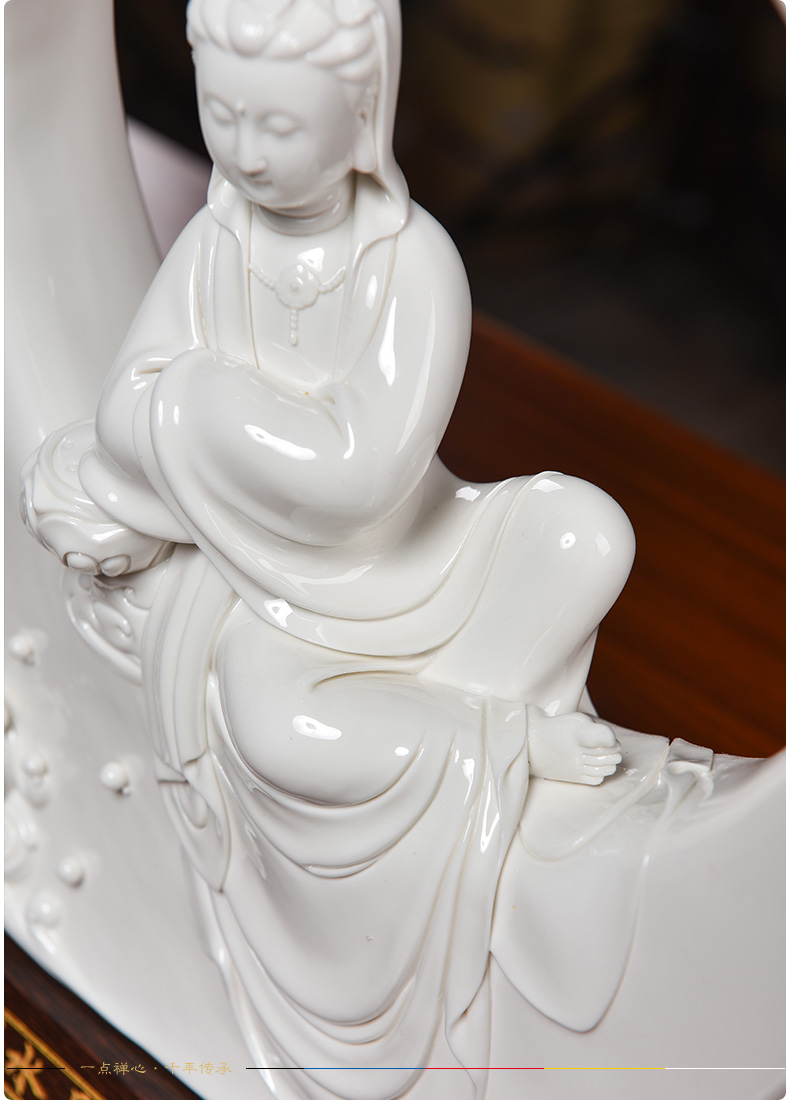 Yutang dai dehua white porcelain creative home sitting room adornment handicraft furnishing articles/hidden guanyin D16-208