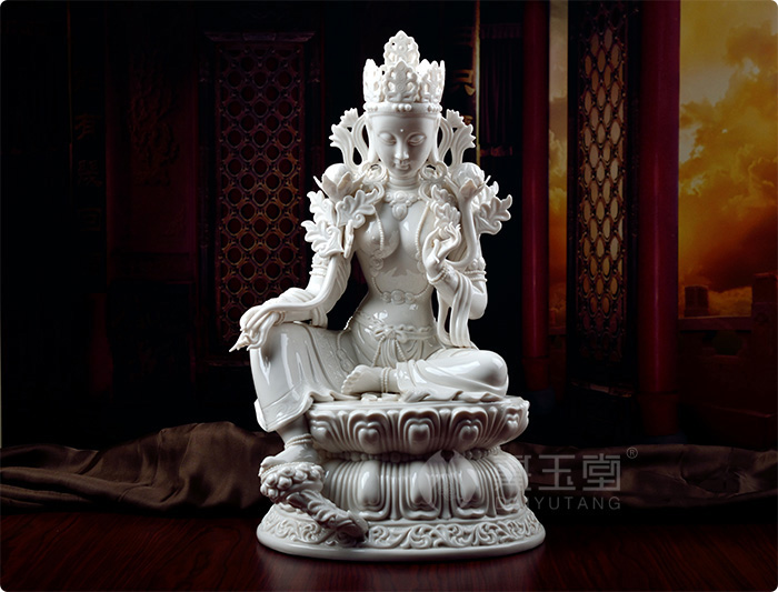 Yutang dai dehua ceramic Zheng Guoming tantric master its sect Buddha/green tara Luo Guanyin D41-35