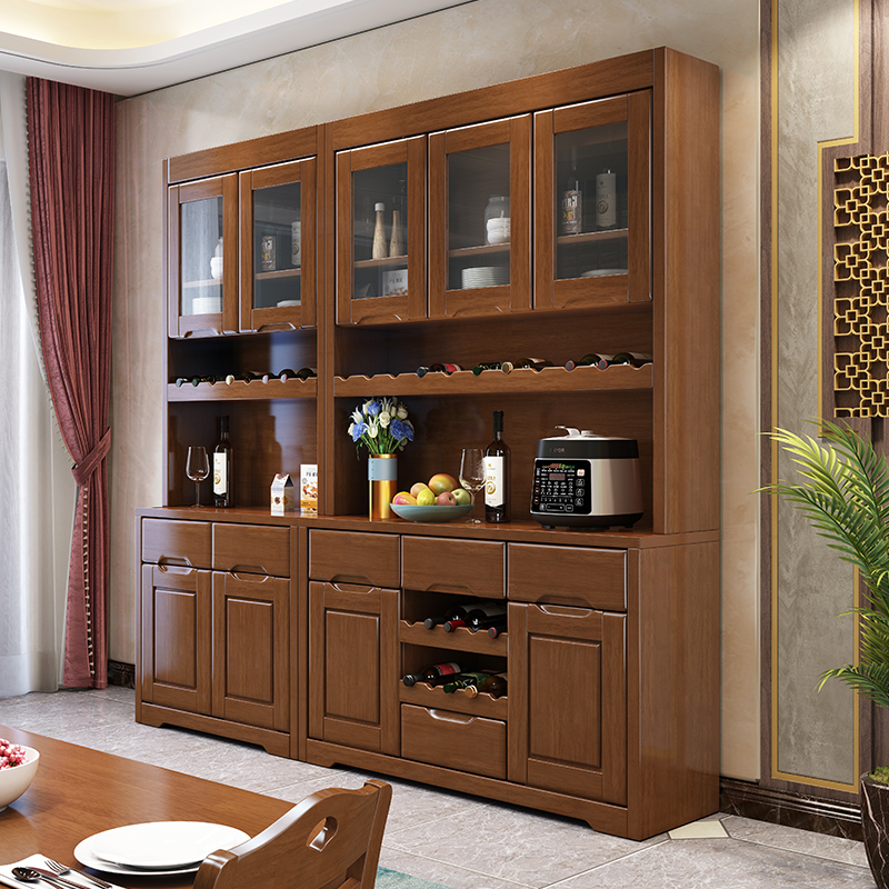 Solid Wood Wine Cabinet Dining Cabinet Modern Minima Living Room High Cupboard Containing Cabinet Dining Room Dining Room Bowls Tray Cabinet Tea Water Cabinet