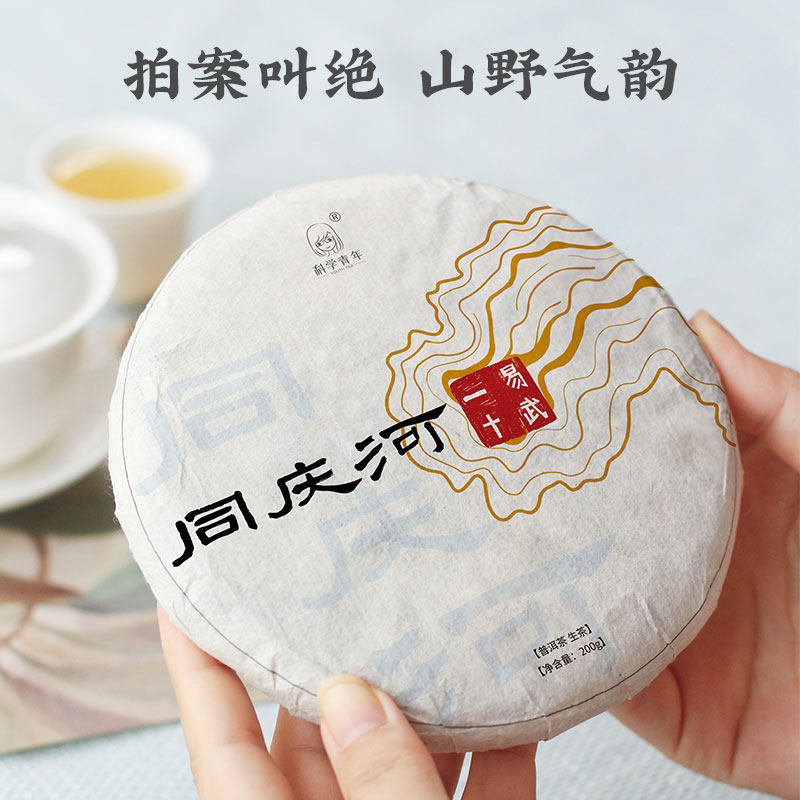 Yi Wu Tongqing River Ancient Tree Tea 2022 Year Spring Yunnan Putea Cake 200 gr Scientific Youth Tea Shop