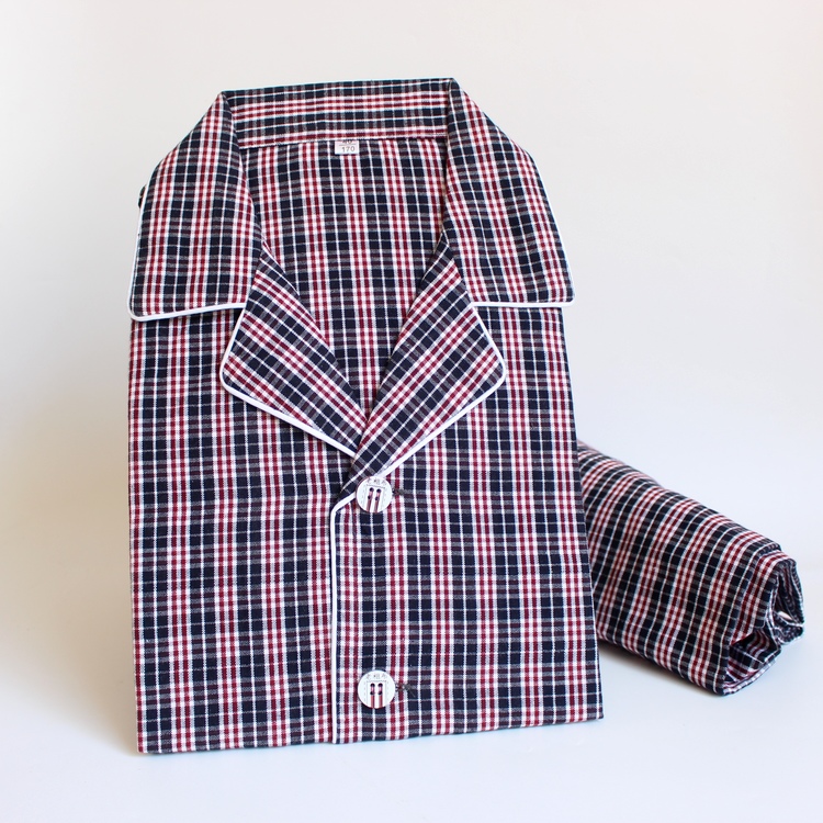 Mùa thu và mùa đông mới nam và nữ cotton cũ vải thô đồ ngủ dài tay phù hợp với cotton nam dịch vụ nhà hai mảnh phù hợp với mô hình cặp vợ chồng đồ pijama nam