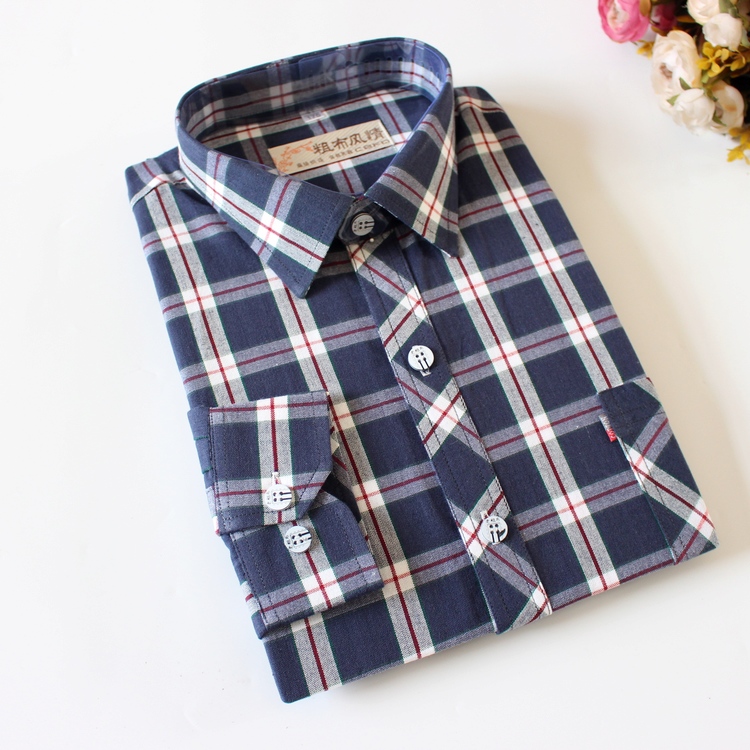 Cotton mới vải thô cũ áo sơ mi nam dài tay giản dị sọc áo sơ mi kẻ sọc áo sơ mi nam trắng