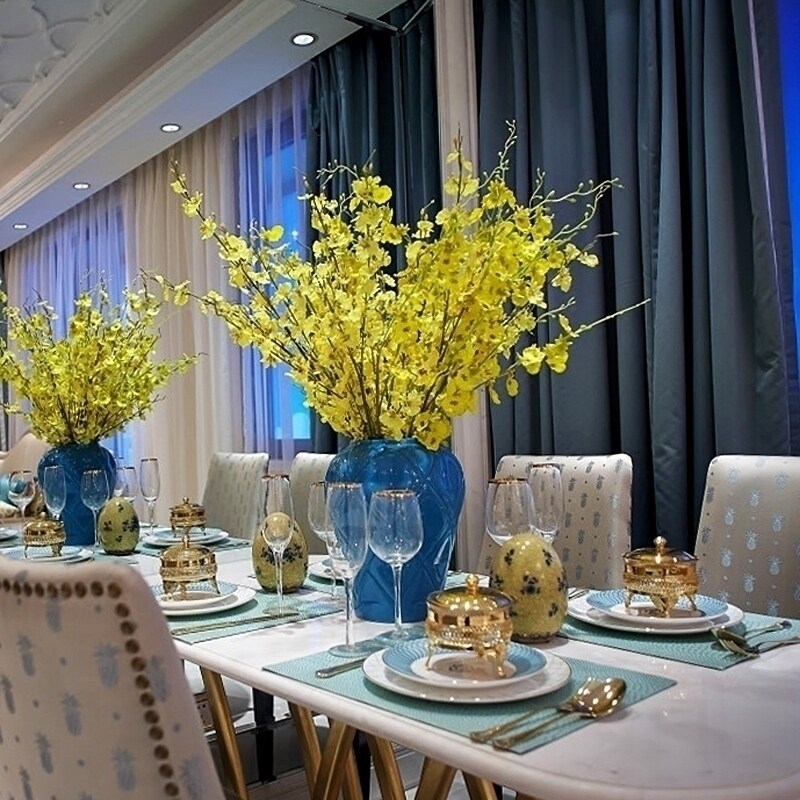 5 clothes special price Dancing Lan emulation Flower fake flowers Flowers Home Living Room Dining Room Dining Hall Floor Table Furnishing Decoration Flowers