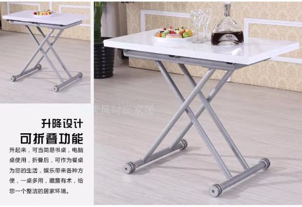 kệ nhiều đồ nội thất sáng tạo đơn giản căn hộ nhỏ đa chức năng gấp bảng trở thành một bàn ăn kép nâng bàn cà phê - Bàn trà bàn trà vuông