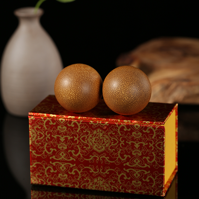 Bamboo Solid Wood Golden Bamboo Hand Ball, Fitness Ball for the Elderly, Solid Wood Toy, Bamboo Hand Ball for Leisure Play