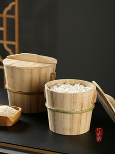 Handmade Traditional Bamboo Steamer Made from Bamboo Roots and Bamboo Barrels for Home Use, All-Bamboo Rice Steamer, Woo