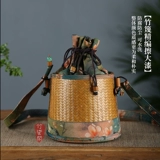 Барсетка, бамбуковая плетеная сумка через плечо, «сделай сам», китайский стиль