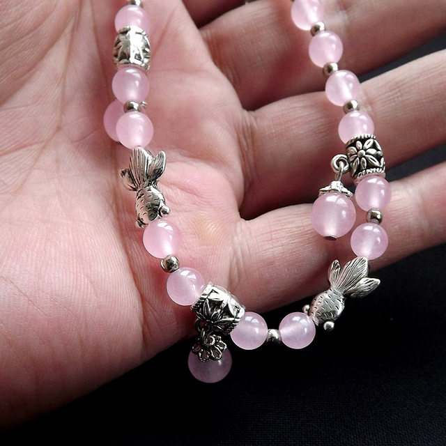 ແບບຊົນເຜົ່າ peach blossom anklets ສໍາລັບແມ່ຍິງ sexy retro ສີບົວໄປເຊຍກັນ beads ນັກສຶກສາພາສາເກົາຫຼີຕົ້ນສະບັບການອອກແບບວັດຖຸບູຮານ
