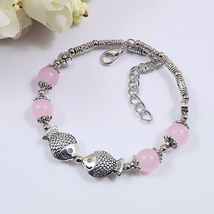 Vòng đeo tay màu hồng chalcedony vòng tay cô gái pha lê màu sắc sinh viên phiên bản Hàn Quốc của món quà trang sức khai mạc hoang dã đơn giản và đáng yêu vòng tay vàng nam